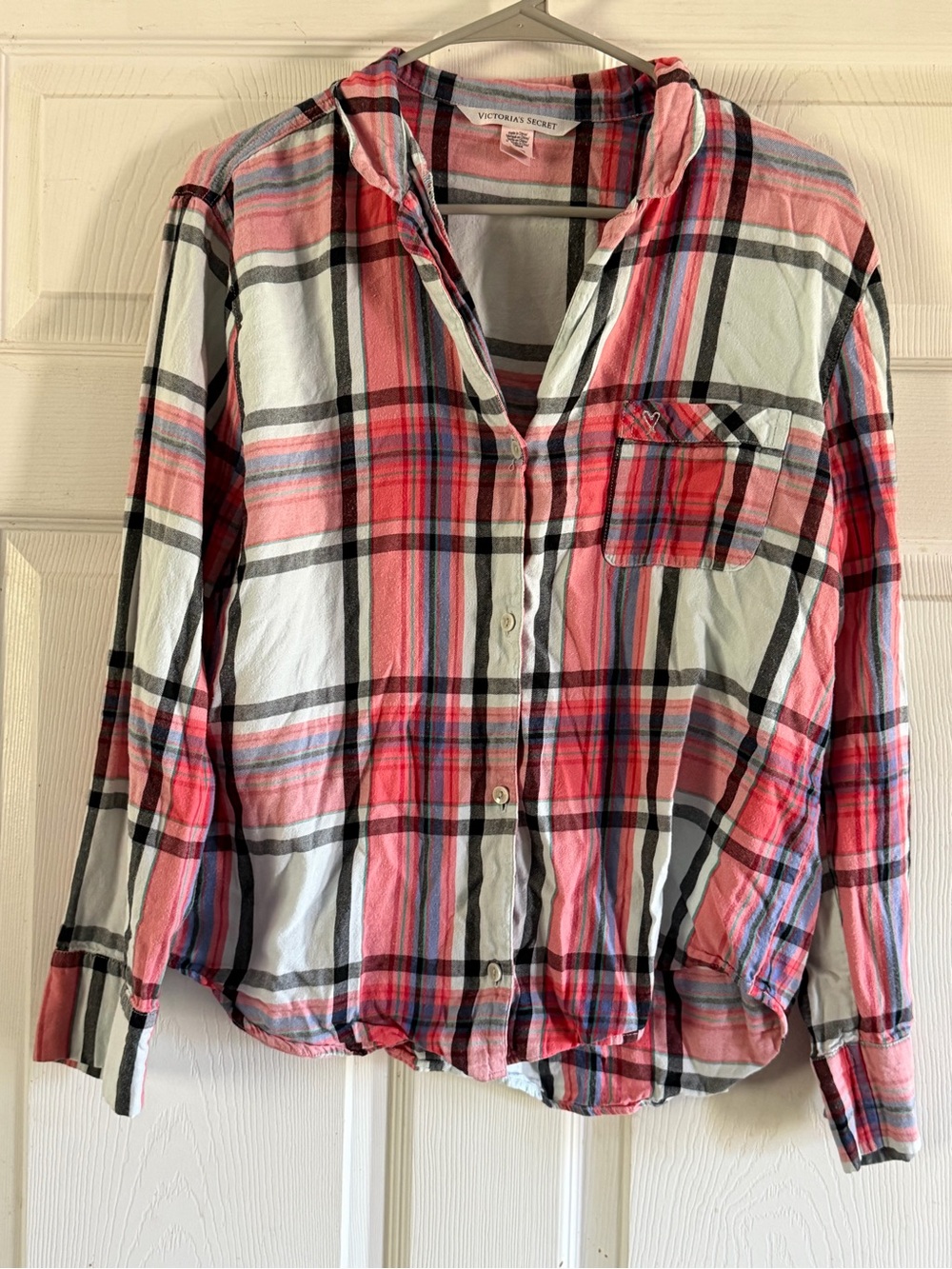 Victoria's Secret Pink, White & Black Plaid sleep top
